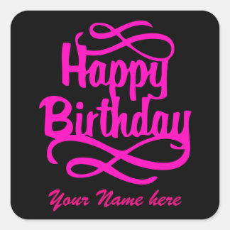 Adesivo Quadrado rick de vinhetas de aniversário felizes