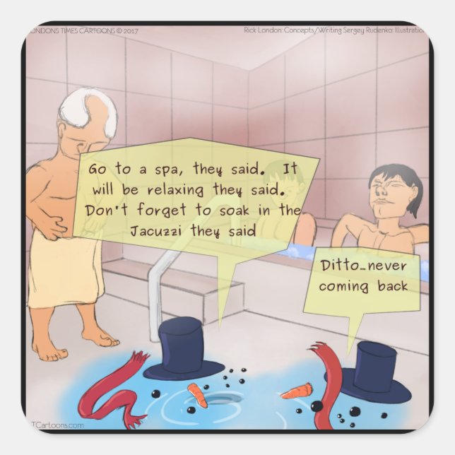 Adesivo Quadrado Rick London Comic Snowman Engraçado Presentes (Frente)