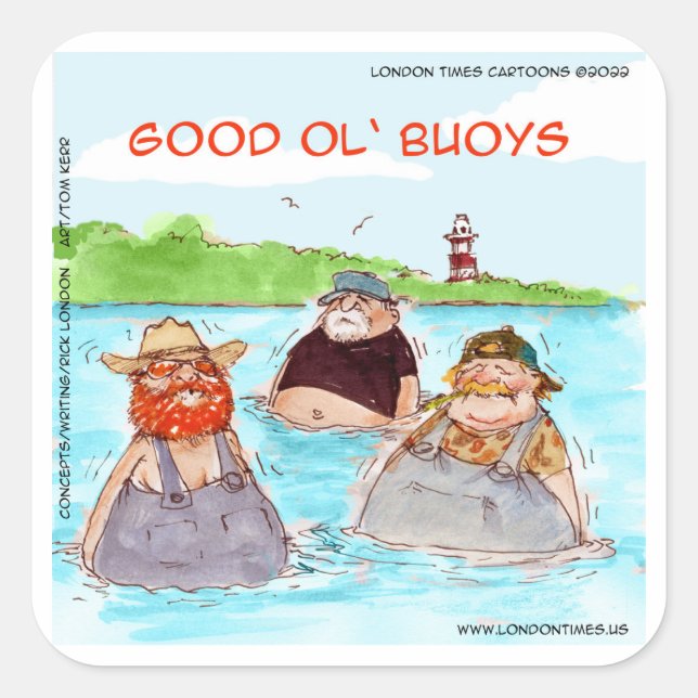 Adesivo Quadrado Rick London Good Ol Buoys Engraçado Comic (Frente)
