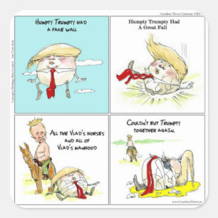 Adesivo Quadrado Rick London "Trumpty Dumpty" Presente Divertido Tr
