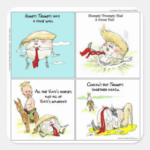 Adesivo Quadrado Rick London "Trumpty Dumpty" Presente Divertido Tr