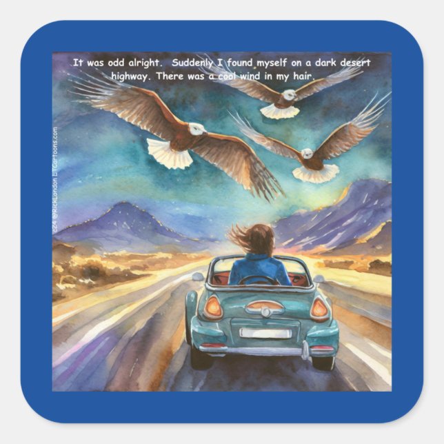 Adesivo Quadrado Rick Londres Dirigindo Na Bengala Escura Engraçada (Frente)