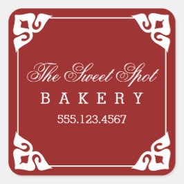 Adesivo Quadrado Rico Cantos Pavimentos / Vermelho