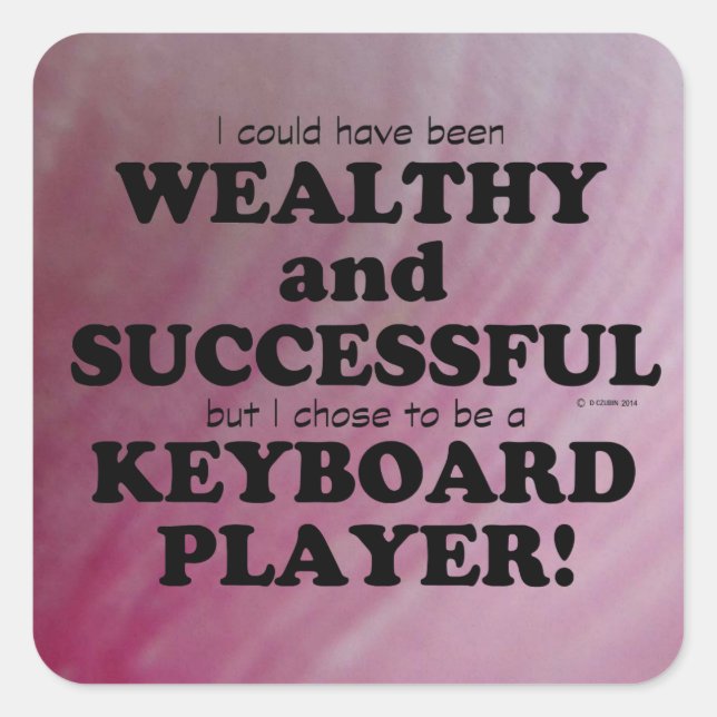 Adesivo Quadrado rico e bem-sucedido do teclado (Frente)