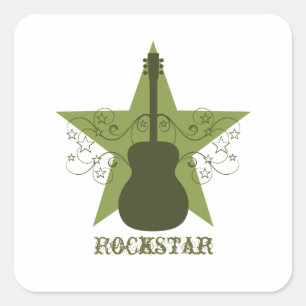 Adesivo Quadrado Rico Guitar Star Roda Pintas Quadradas, Olive Gr