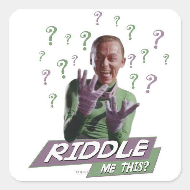 Adesivo Quadrado Riddler - Encoste-Me Isto (Frente)