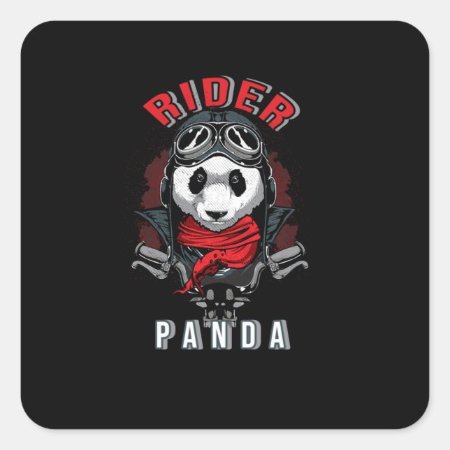 Adesivo Quadrado Rider Panda (Frente)