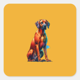 Adesivo Quadrado Ridgeback Dog