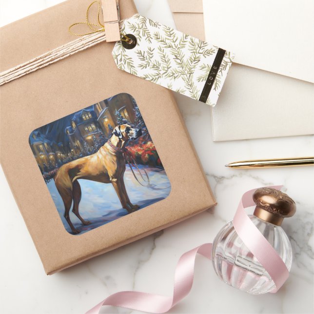 Adesivo Quadrado Ridgeback natalino Rhodesian (Presentear)