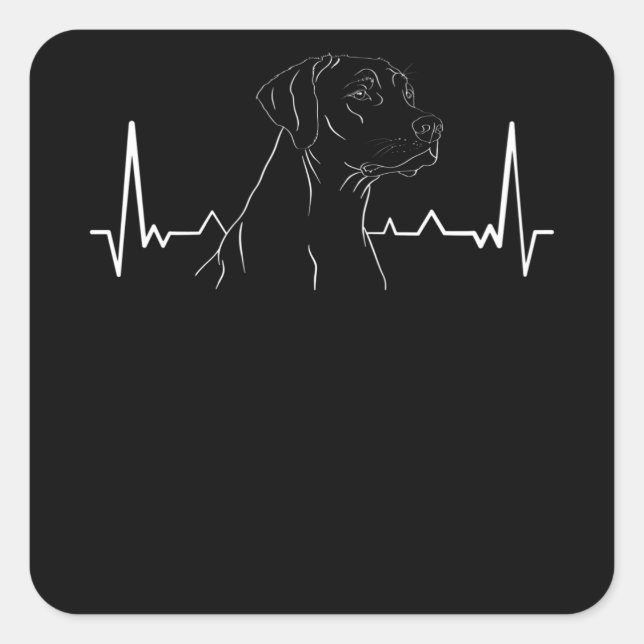 Adesivo Quadrado Ridgeback Ridgeback Heartbeat (Frente)