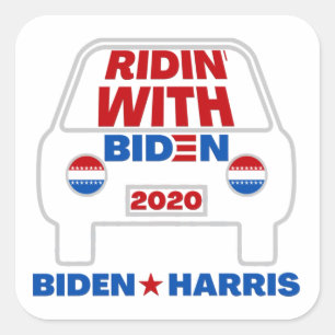 Adesivo Quadrado Ridin' Com Biden 2020 Adeskers