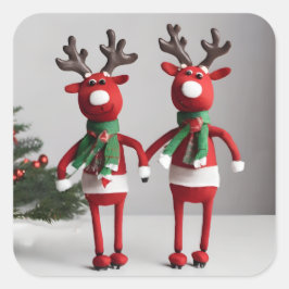 Adesivo Quadrado Riendeers