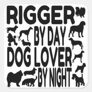 Adesivo Quadrado Rigger do amante do cão