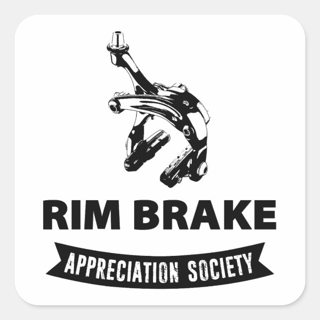 Adesivo Quadrado Rim Brake Appreciation Society (Frente)