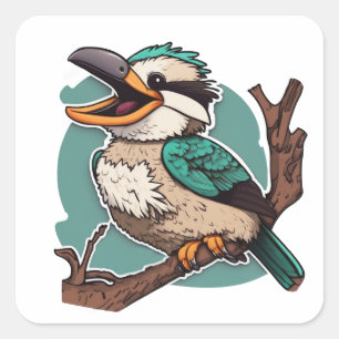 Adesivo Quadrado Rindo Kookaburra