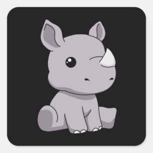 Adesivo Quadrado Rinocerontes Ofertas Crianças Rinocerontes Oferta