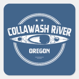 Adesivo Quadrado Rio Collawash Oregon Caiaque