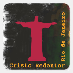 Adesivo Quadrado ~ Rio de Janeiro de Cristo Redentor. Brasil