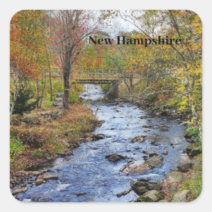Adesivo Quadrado Rio de outono de New Hampshire