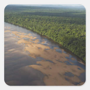 Adesivo Quadrado Rio Essequibo, o rio mais longo da Guiana, e 3
