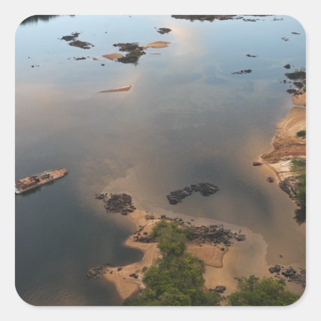 Adesivo Quadrado Rio Essequibo, rio mais longo da Guiana e 2 (Frente)