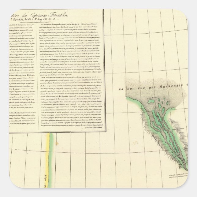 Adesivo Quadrado Rio Mackenzie, Yukon (Frente)