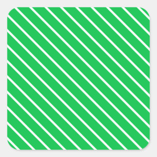 Adesivo Quadrado Riscas diagonais - verde esmeralda e branco