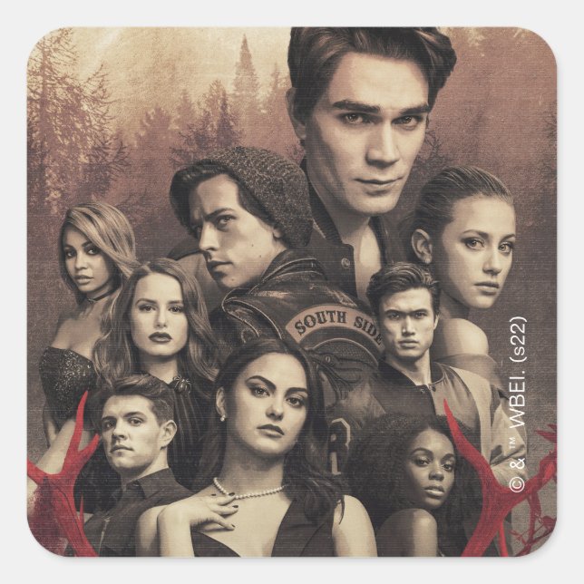Adesivo Quadrado Riverdale Deer Skull Poster (Frente)