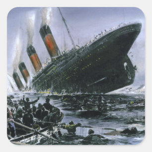 Adesivo Quadrado RMS de naufrágio titânico