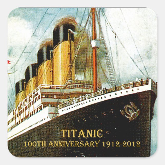 Adesivo Quadrado RMS Titanic 100º Aniversário (Frente)