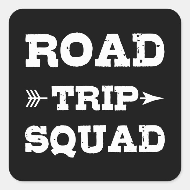 Adesivo Quadrado ROAD TRIP SQUAD Funny Group Férias Correspondendo (Frente)