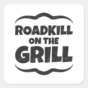 Adesivo Quadrado Roadkill na grade - partido do CHURRASCO engraçad