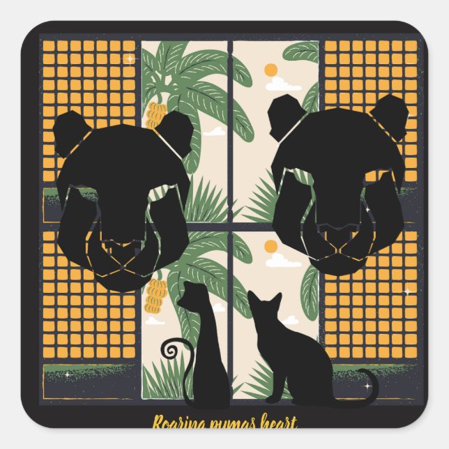 Adesivo Quadrado Roaring Pumas Hearts (Frente)