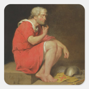 Adesivo Quadrado Robert (c.1054-1134) Duque da Normandia na prisão,