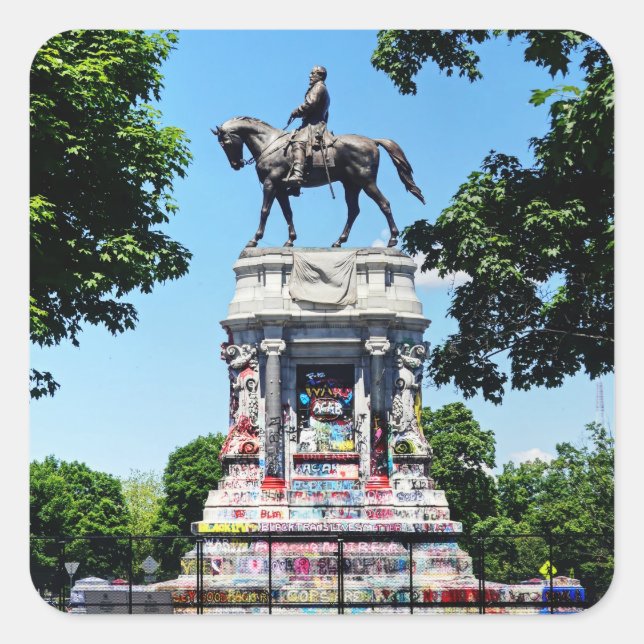 Adesivo Quadrado Robert E. Lee Statue Sticker (Frente)