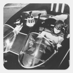 Adesivo Quadrado Robin e Batman no Batmobile