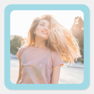 Adesivo Quadrado Robin Egg Blue Border Photo