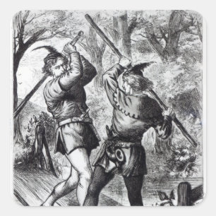 Adesivo Quadrado Robin Hood e John pequeno