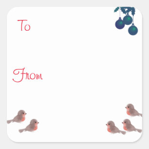 Adesivo Quadrado Robins e Natal sagrado