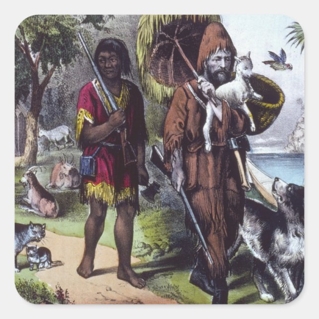 Adesivo Quadrado Robinson Crusoe (Frente)