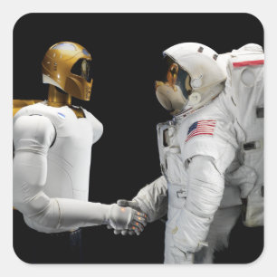 Adesivo Quadrado Robonaut 2, uns dexterous, hel 4 do astronauta do