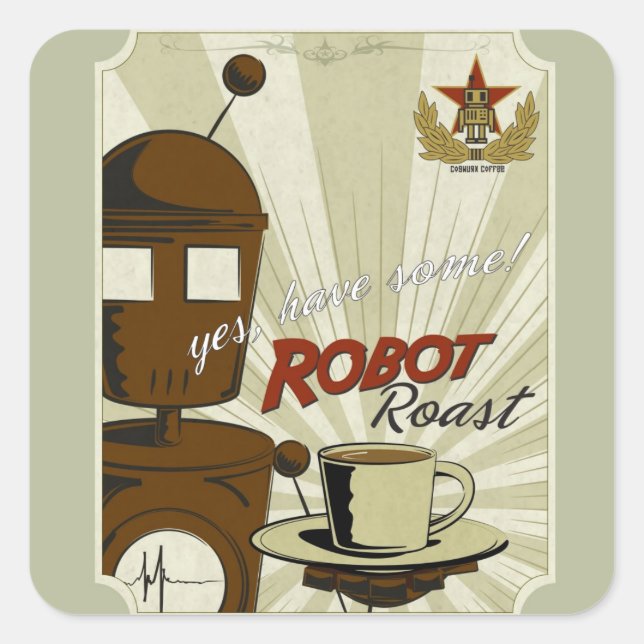 Adesivo Quadrado Robot Roast (Frente)