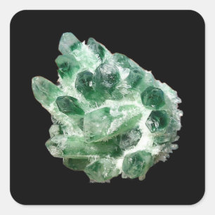 Adesivo Quadrado Roca de Cristal de Quartzo Clorita Mineral Gema Ar