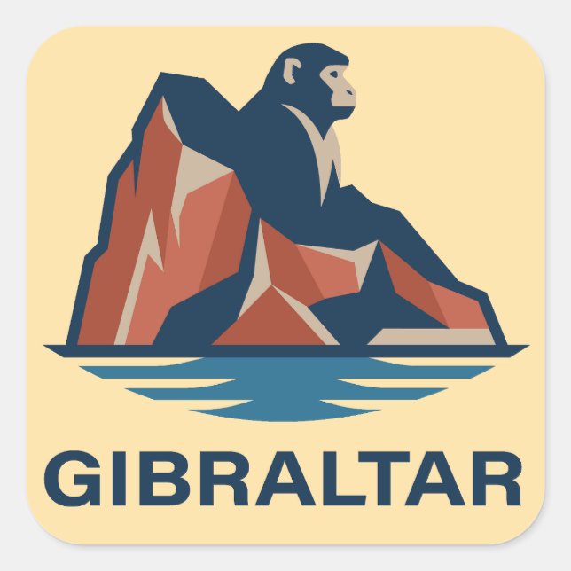 Adesivo Quadrado Rocha de Gibraltar (Frente)