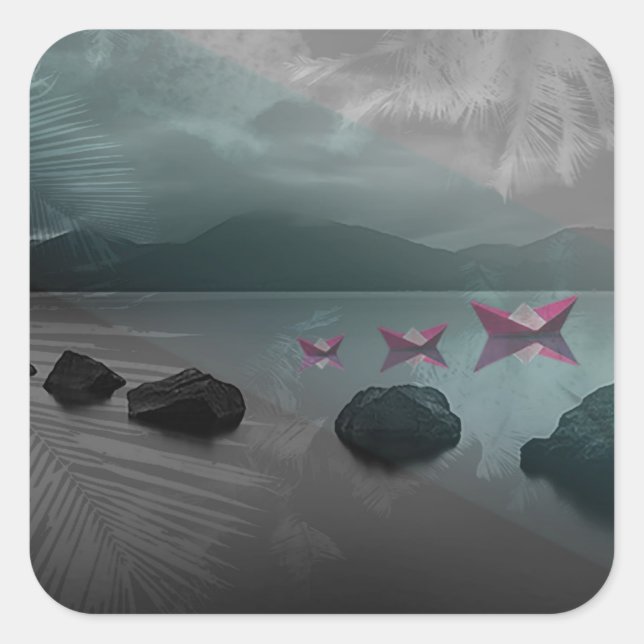 Adesivo Quadrado Rochas (Frente)