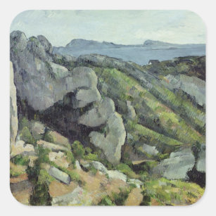 Adesivo Quadrado Rochas de Paul Cezanne   em L'Estaque, 1879-82