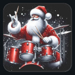 Adesivo Quadrado Rock and Roll Christmas com Papais noeis<br><div class="desc">Papais noeis lideram a comemoração do feriado,  batendo em músicas rochosas clássicas infundidas com espírito natalício para diversão animada e festiva.</div>