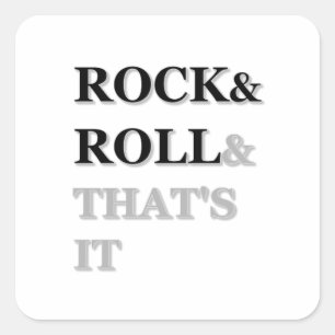 Adesivo Quadrado Rock and Roll E é isso