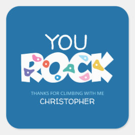 Adesivo Quadrado Rock Escalando Obrigado Sticker