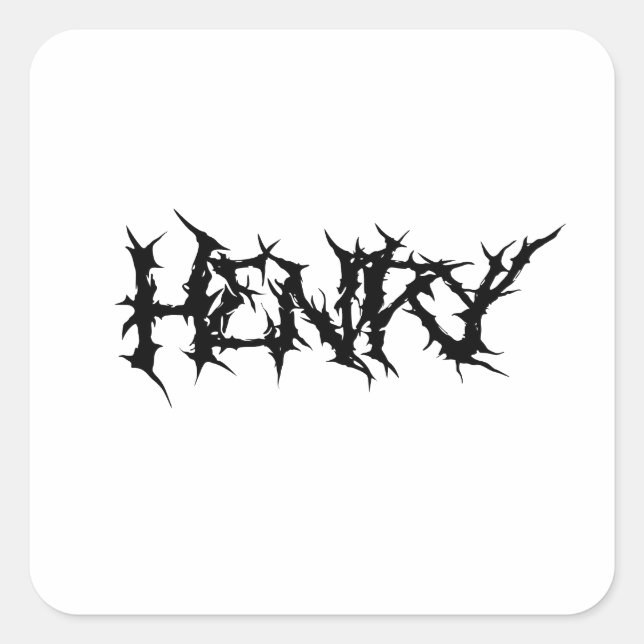 Adesivo Quadrado Rock Out with Henry' name "metalbandfront" (Frente)
